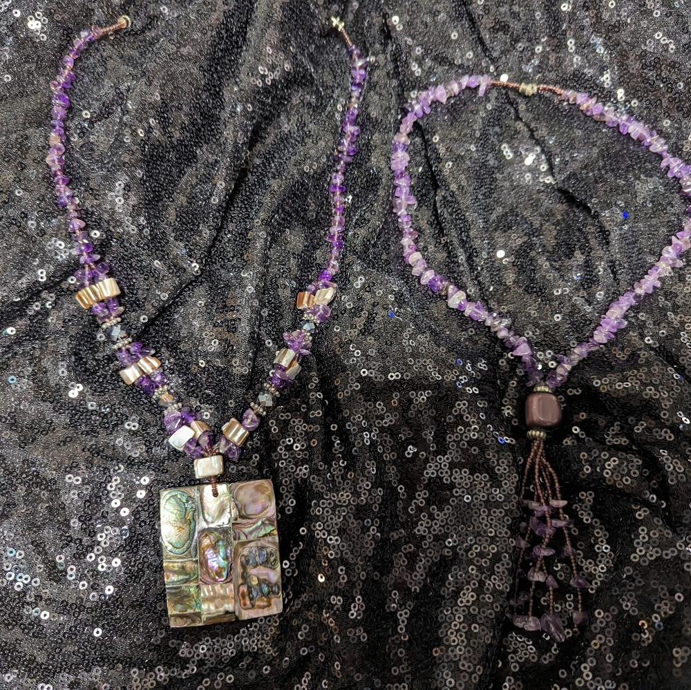 Two amethyst necklaces